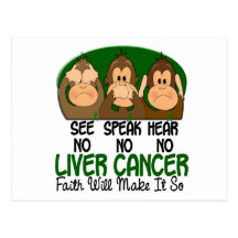 See Speak Hear No Liver Cancer 1 Postcard