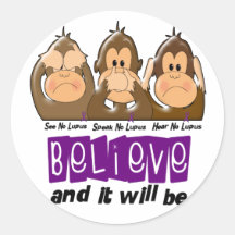 See Speak Hear No Lupus 3 Round Stickers