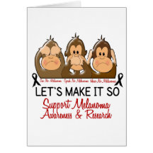 See Speak Hear No Melanoma Skin Cancer 2 Card