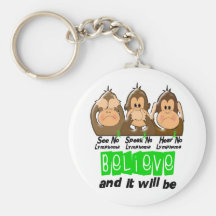 See Speak Hear No Non-Hodgkins Lymphoma 3 Key Chain