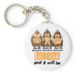 See Speak Hear No Uterine Cancer 3 keychains