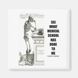 See What Medical School Has Done To Me (Skeleton) Fridge Magnet