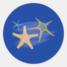 Seesterne starfish runde aufkleber