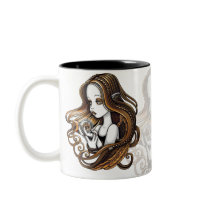 "Seika" Amber Rose Crystal Ball Angel Mug