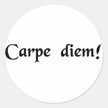 Seize the day. round sticker