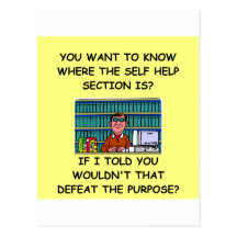 self help joke post cards