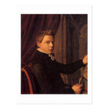 Self Portrait as a young man postcard
