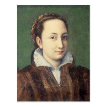 Self portrait, attired as maid-of-honour postcards
