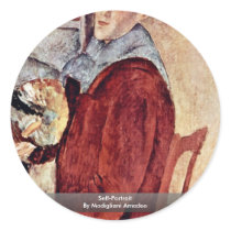 Self-Portrait By Modigliani Amedeo Round Sticker