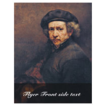 Self-Portrait,  By Rembrandt (Best Quality) Full Color Flyer