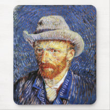 Self Portrait with Grey Felt Hat, Vincent Van Gogh Mouse Mat