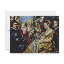 Self Portrait With His Family And Father-In-Law, A Custom Invitations