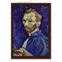 Self Portrait With Palette By Vincent Van Gogh Cards