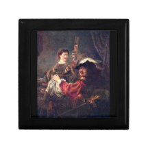 Self-Portrait with Saskia by Rembrandt Keepsake Box