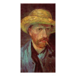 Self-Portrait with Straw Hat and Pipe by van Gogh photo cards