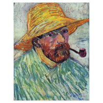 Self-Portrait With Straw Hat By Vincent Van Gogh Flyer Design