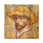 Self Portrait with Straw Hat, Vincent Van Gogh Fridge Magnets