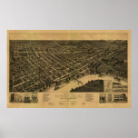 Selma, AL 1887 Panoramic Map Birds Eye View Print