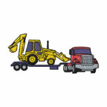 Semi and Backhoe embroidered shirts