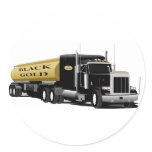 Semi Black Gold Round Sticker