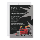 SEMI TRUCK Hot Rod Boys Birthday Invitation