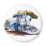 Semi Truck with Sleepercab Refrigerator Magnet