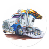 Semi Truck with Sleepercab Sticker