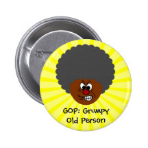 Senior Citizen Voters Vote GOP: Grumpy Old People Pinback Button