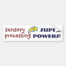 Sensory Power! Yellow Star Bumper Sticker
