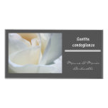 Sentite condoglianze italiano black white rose photo cards