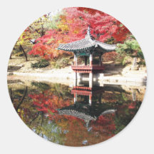 Seoul Autumn Colours Round Sticker
