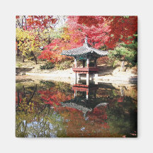 Seoul Autumn Japanese Garden Refrigerator Magnets