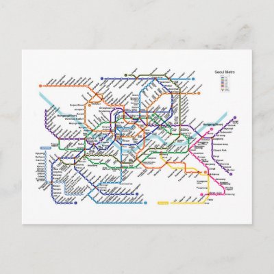 Seoul Metro Map Postcard by