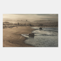 Sepia Beach Blue Water Sticker