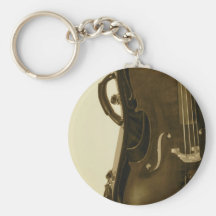 Sepia Cello Keychain