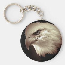 Sepia Colour Bald Eagle Keychains
