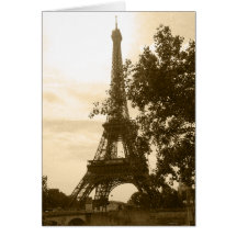 Sepia Eiffel Tower Cards