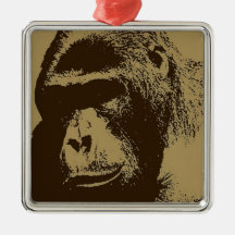 Sepia Gorilla Ornaments