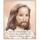 Sepia Jesus Art Bible Quote - 1 Corinthians 13:13 Acrylic Cut Out