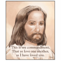 Sepia Jesus Art Bible Quote - John 15:12 Cut Out