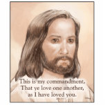 Sepia Jesus Art Bible Quote - John 15:12 photo sculptures