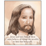 Sepia Jesus Art Bible Quote - Mark 9:23 photo sculptures