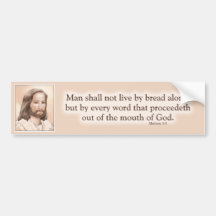 Sepia Jesus Art Bible Quote - Matthew 3:4 Bumper Sticker