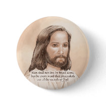 Sepia Jesus Art Bible Quote - Matthew 3:4 Buttons