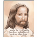 Sepia Jesus Art Bible Quote - Psalm 34:4 photo sculptures
