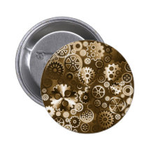 Sepia metallic gears button
