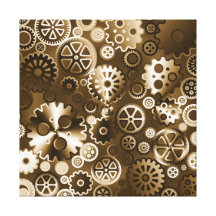 Sepia metallic gears canvas prints