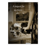 Sepia SIster Bridesmaid request Card