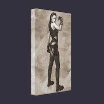 Sepia Toned Female Heroine Fantasy Art Piece canvas prints