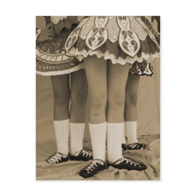 Sepia Toned Irish Dance Postcard by darkimagestudios